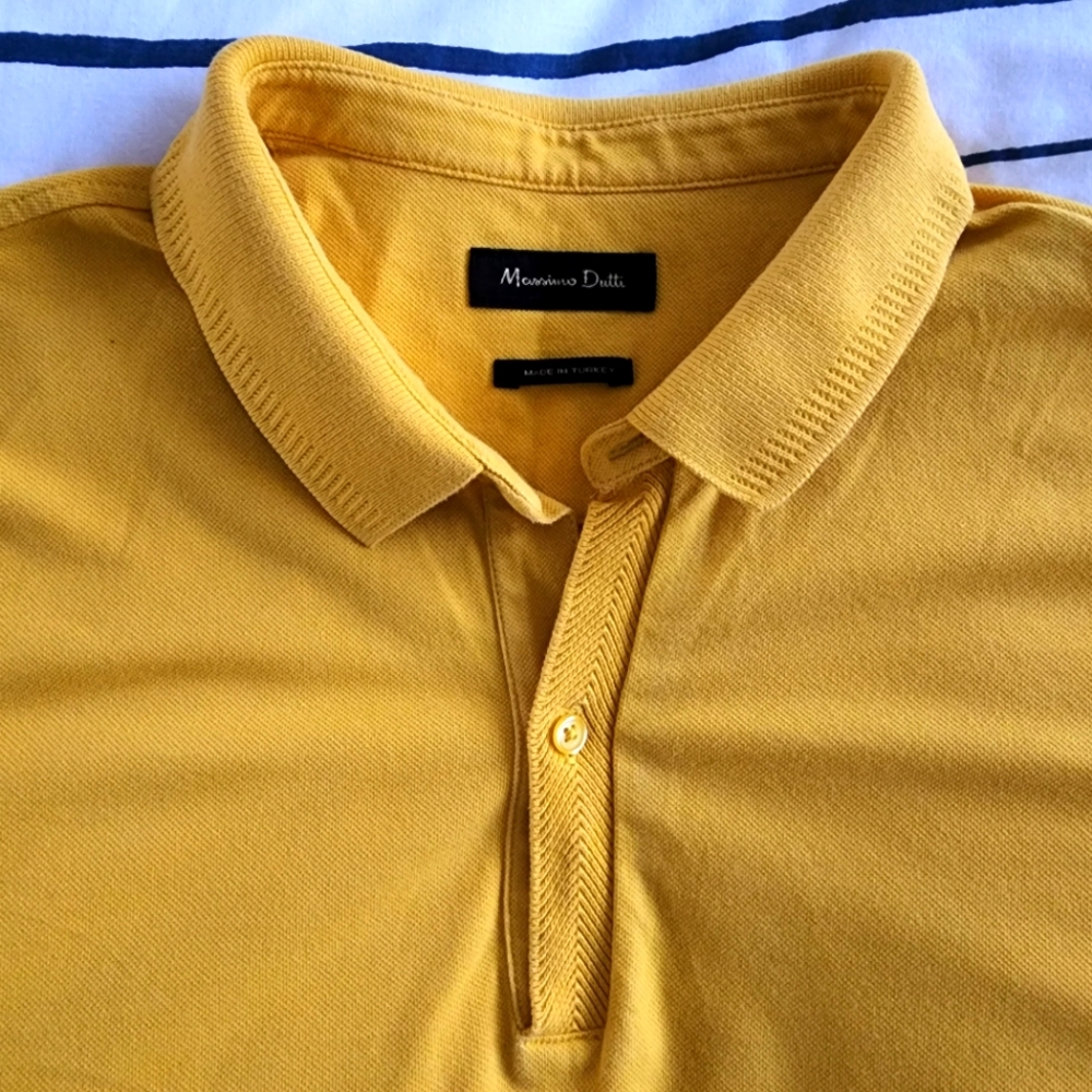 Massimo Dutti men's yellow/mustard Polo shirt